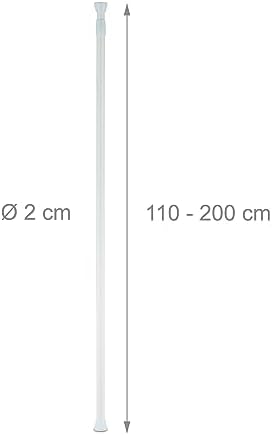 Relaxdays Teleskopstange für Duschvorhang und Gardine – Edelstahl, einfacher Einbau ohne Bohren, anpassbare Längen