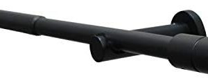 Gardinia Gardinenstangen-Set Kreta – Ausziehbare Vorhangstange 120-210 cm, Metall Schwarz-Matt, ideal für stilvolle Fens