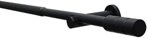 Gardinia Gardinenstangen-Set Kreta – Ausziehbare Vorhangstange 120-210 cm, Metall Schwarz-Matt, ideal für stilvolle Fens