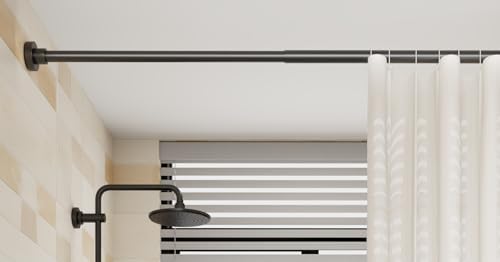 Gardinia Gardinenstange ohne Bohren, einstellbar für Duschvorhang & Schrank (72-145cm, φ25mm, Weiß)