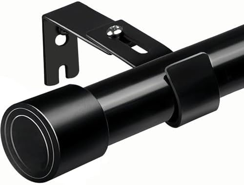 Ausziehbare Vorhangstange von – Verstellbare Gardinenstange für Schlafzimmer, Wohnzimmer, Küche (72-155CM Φ25mm)