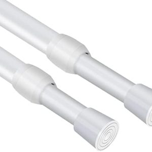 Gardinia 2er Set Gardinenstange Ohne Bohren, Ausziehbar & Vielseitig – Ideal für Dusche & Kleiderschrank (83-150cm)