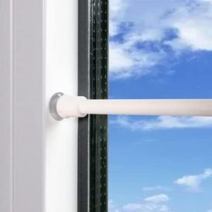 Gardinenstange ohne Bohren – 2 Stücke Ausziehbare Klemmstange für Fenster & Schränke, Weiß (30-45CM)