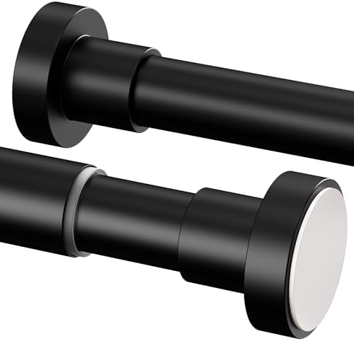 Gardinia Gardinenstange ohne Bohren, einstellbar für Duschvorhang & Schrank (72-145cm, φ25mm, Weiß)