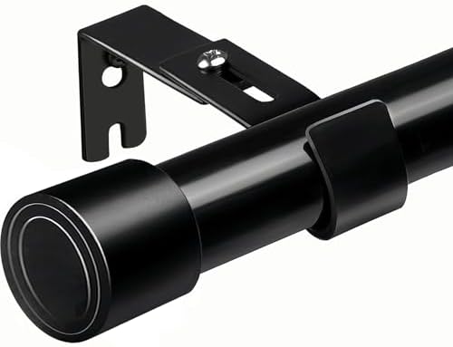 Ausziehbare Vorhangstange von – Verstellbare Gardinenstange für Schlafzimmer, Wohnzimmer, Küche (72-155CM Φ25mm)