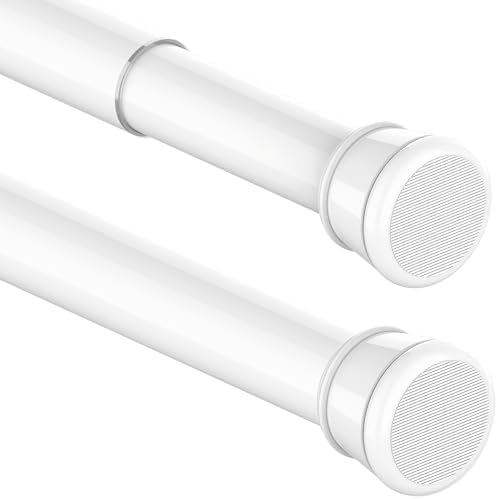 KIKAR Vorhangstange ohne Bohren - Teleskop Spannstange für Badezimmer und Fenster 83-145CM, Schwarz 25mm