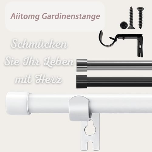 Ausziehbare Vorhangstange von – Verstellbare Gardinenstange für Schlafzimmer, Wohnzimmer, Küche (72-155CM Φ25mm)