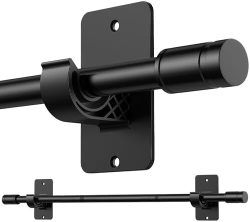 Gardinenstange ohne Bohren von – Ausziehbare Vorhangstange 76-228 cm in Schwarz Matt für einfache Montage und stilvolle