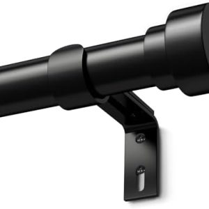 Schwarz Ausziehbare Gardinenstange von - Matt Schwarz für Fenster & Outdoor (76-305 cm)