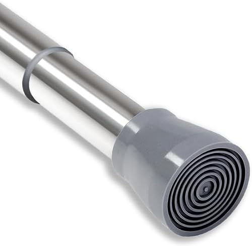 Edelstahl Duschstange ohne Bohren – Einstellbare Teleskopstange für Badezimmer & Balkon, 72-145cm, Schwarz