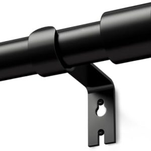Schwarz Gardinenstange 76-228 cm - Ausziehbare Vorhangstange für stilvolle Fensterdekoration im Outdoor-Bereich