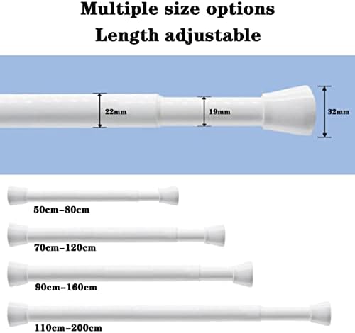 Edelstahl Duschstange ohne Bohren – Einstellbare Teleskopstange für Badezimmer & Balkon, 72-145cm, Schwarz