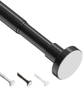 Gardinenstange von - Teleskopstange 48-118CM ohne Bohren für Badezimmer und Fenster, Schwarz,Φ25mm