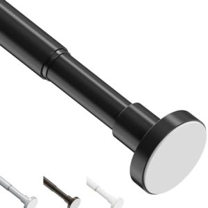 Gardinenstange von - Teleskopstange 48-118CM ohne Bohren für Badezimmer und Fenster, Schwarz,Φ25mm