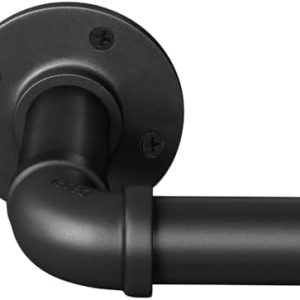LUXFEN 1 Zoll Industrielle Gardinenstange 81-122cm – Rustikale Outdoor Deko für Fenster & Raumteiler, Schwarz