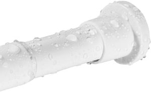 Badezimmer Duschvorhangstange ohne Bohren 73-224 cm, Weiß, Ausziehbar für Bad und Wohnzimmer