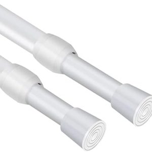 TROTEC 2 Stück Vorhangstange Ohne Bohren, Spannstange 105-190cm, Ideal für Badezimmer und Wohnzimmer, Weiß
