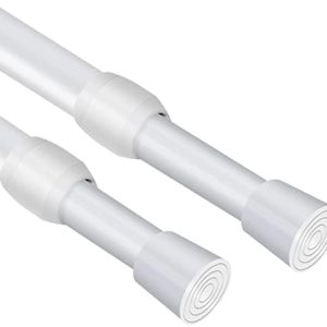 Vista Spannstangen 135-250cm für Gardinen ohne Bohren – Ausziehbare, verstellbare 2 Stück in Weiß für Küche, Bad & DIY P