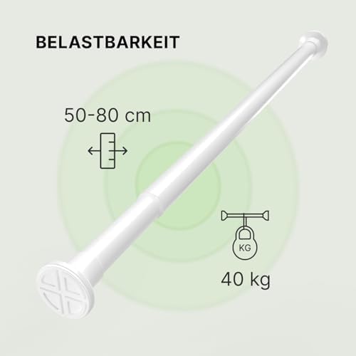 MEISENBERG Gardinenstange ohne Bohren 210-260cm – Robuste Teleskopstange in Matt Schwarz für Vorhänge und Raumteiler