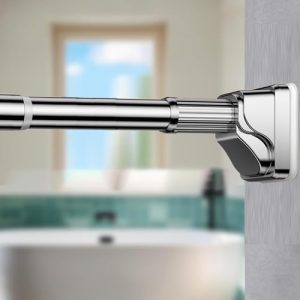 Teleskopstange 40-490cm von – Verstellbare Gardinenstange ohne Bohren für Fenster & Badezimmer – Rutschfestes Design!