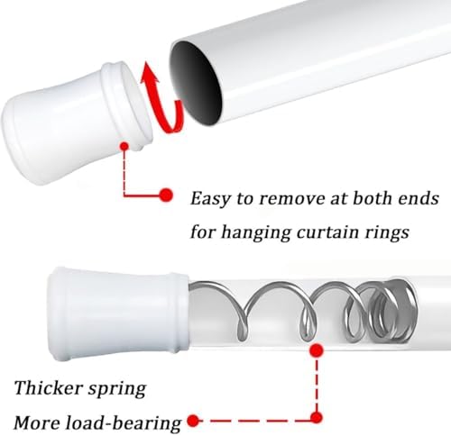 Klemmende Vorhangstange von – Verstellbare Teleskopstange ohne Bohren, ideal für Gardinen, Trennwände und Balkone 65-85