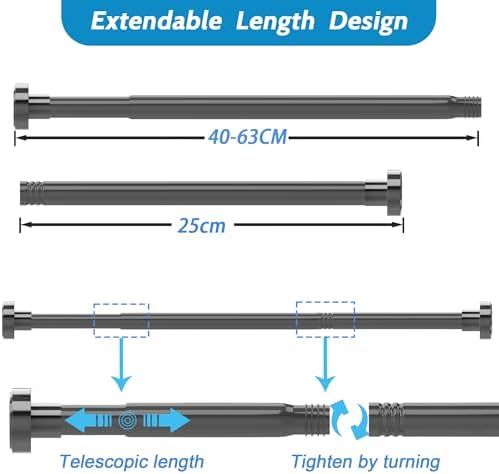 Gardinenstange ohne Bohren von - Verstellbare Teleskopstange für Dusche und Fenster, 62-85CM
