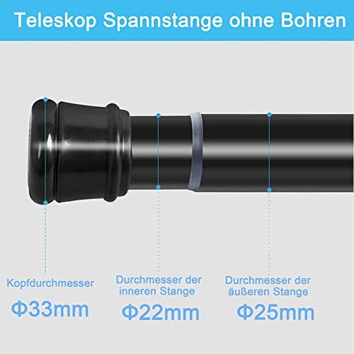 Vorhangstange ohne Bohren – Teleskop Spannstange für Badezimmer & Fenster 73-145CM, weiß, stabil & flexibel