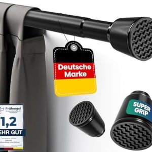 Gardinenstange ohne Bohren – Ausziehbare Teleskopstange für Vorhänge und Duschvorhänge – Ideale Klemmstange für vielfäl