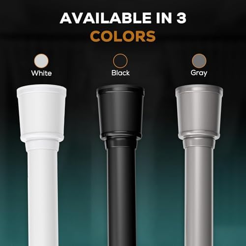 MEISENBERG Teleskopstange zum Klemmen 270-320 cm - Ausziehbare Gardinenstange ohne Bohren für Fenster und Küche in Weiß