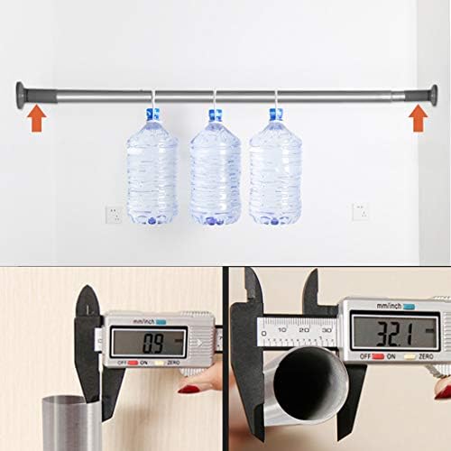 Teleskopstange ohne Bohren von – Ausziehbare Edelstahl Duschvorhangstange für große Fenster und Duschräume (Weiß, 228-2