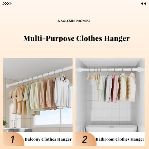 Teleskopstangen von , ausziehbar 40-500 cm, ideal für Wohnmobil, Balkon & Bad, ohne Bohren, Weiß