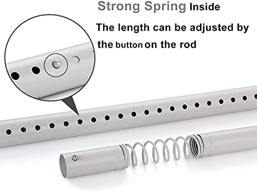 Teleskopstange ohne Bohren von – Ausziehbare Edelstahl Duschvorhangstange für große Fenster und Duschräume (Weiß, 228-2