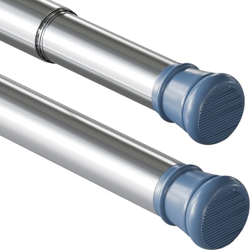 KIKAR Vorhangstange ohne Bohren - Teleskop Spannstange für Badezimmer und Fenster 83-145CM, Schwarz 25mm