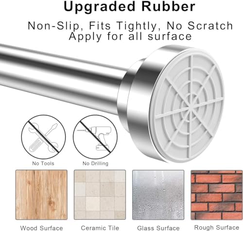 Edelstahl Teleskopstange für Duschvorhänge 120-215cm – Verstellbar ohne Bohren, ideal für Badewanne!