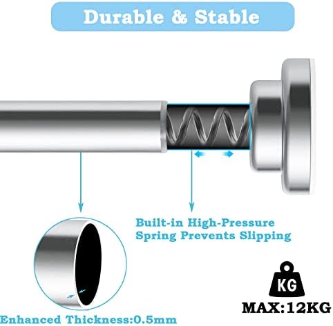 Gardinenstange ohne Bohren von - Verstellbare Teleskopstange für Dusche und Fenster, 62-85CM