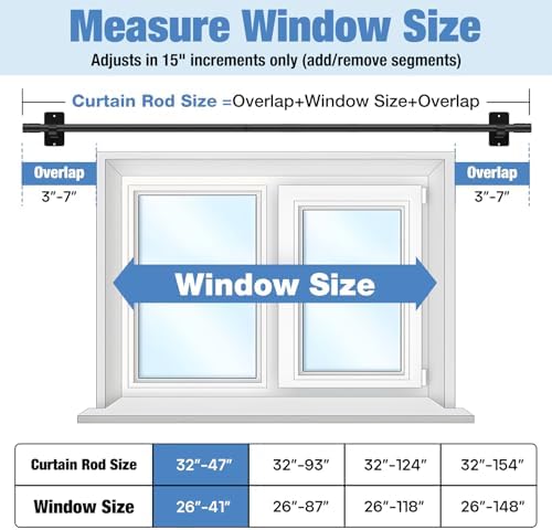 Gardinenstange ohne Bohren von – Ausziehbare Vorhangstange 76-228 cm in Schwarz Matt für einfache Montage und stilvolle