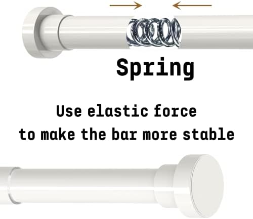 Gardinia Gardinenstange ohne Bohren, einstellbar für Duschvorhang & Schrank (72-145cm, φ25mm, Weiß)