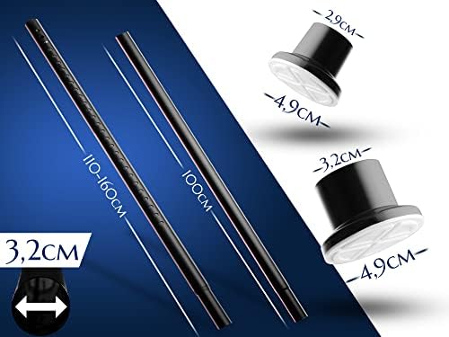 MEISENBERG Gardinenstange ohne Bohren 210-260cm – Robuste Teleskopstange in Matt Schwarz für Vorhänge und Raumteiler