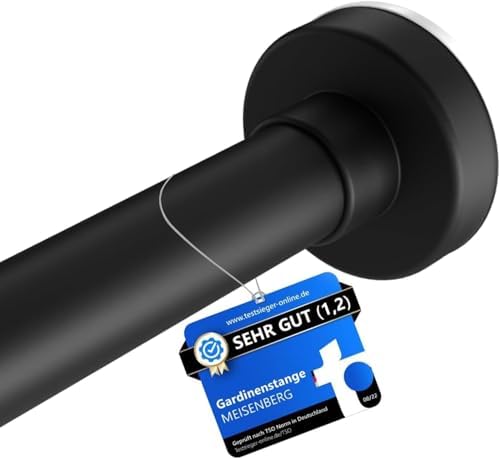 MEISENBERG Teleskopstange ohne Bohren - Multifunktionale Vorhangstange für Fenster und Küche (70-120cm) - Weiß, Ø 25 mm