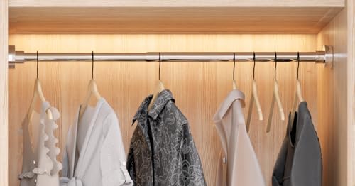 Gardinia Gardinenstange ohne Bohren, einstellbar für Duschvorhang & Schrank (72-145cm, φ25mm, Weiß)