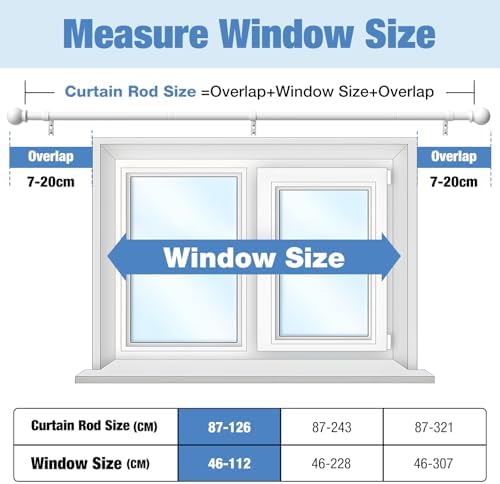 Gardinenstange ohne Bohren von – Ausziehbare Vorhangstange 76-228 cm in Schwarz Matt für einfache Montage und stilvolle