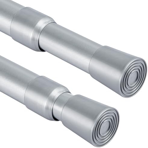 Gardinenstange ohne Bohren 103-190CM, Teleskopvorhangstange für Fenster, Badezimmer & Schrank – Einfache Montage in Weiß