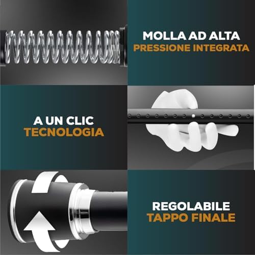 MEISENBERG Klemmstange 320-370cm, Weiß Ø 32mm – Vorhangstange ohne Bohren für Fenster & Dusche