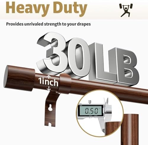 Gardinenstange ohne Bohren von – Ausziehbare Vorhangstange 76-228 cm in Schwarz Matt für einfache Montage und stilvolle