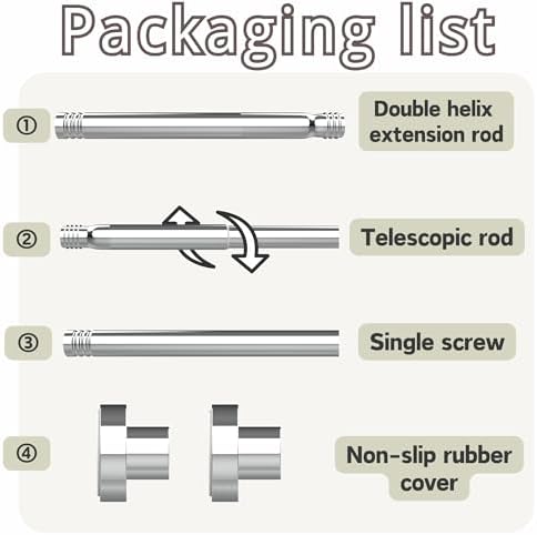 Gardinia Gardinenstange ohne Bohren, einstellbar für Duschvorhang & Schrank (72-145cm, φ25mm, Weiß)