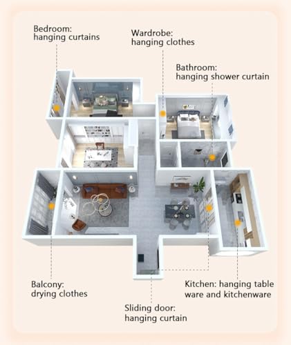 Teleskopstange Schwarz 328-377 cm – No-Drill Vorhangstange für Badezimmer, Schlafzimmer & große Fenster