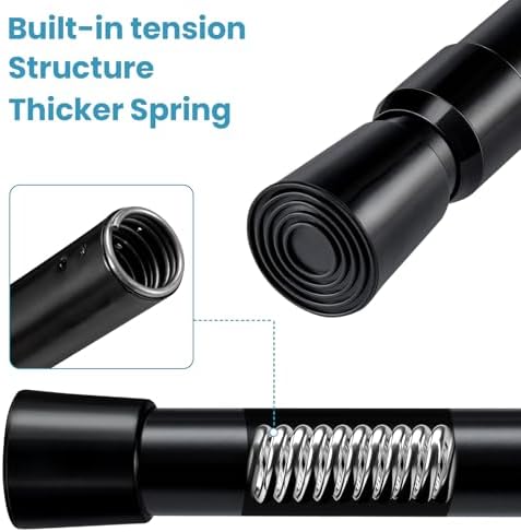 Gardinenstange ohne Bohren 103-190CM, Teleskopvorhangstange für Fenster, Badezimmer & Schrank – Einfache Montage in Weiß