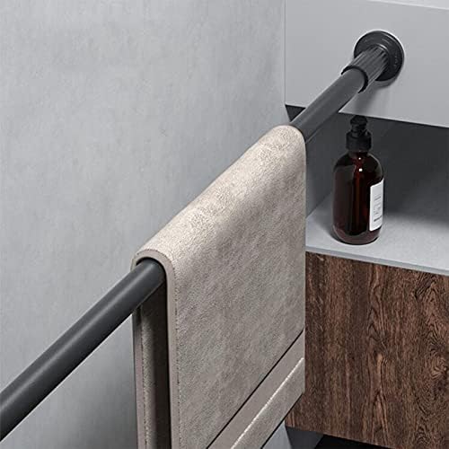 Teleskopstange ohne Bohren von – Ausziehbare Edelstahl Duschvorhangstange für große Fenster und Duschräume (Weiß, 228-2