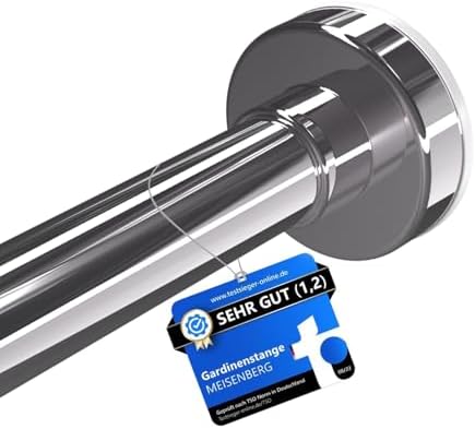 MEISENBERG Teleskopstange ohne Bohren - Multifunktionale Vorhangstange für Fenster und Küche (70-120cm) - Weiß, Ø 25 mm