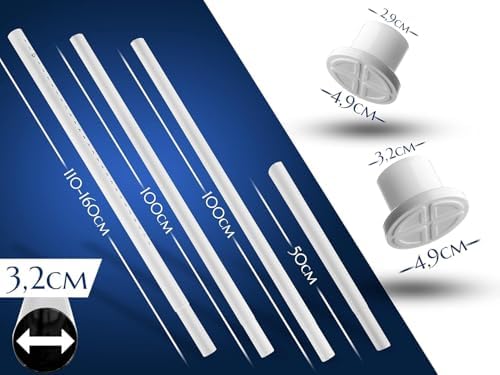 MEISENBERG Gardinenstange ohne Bohren 210-260cm – Robuste Teleskopstange in Matt Schwarz für Vorhänge und Raumteiler